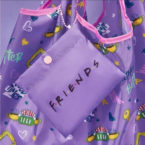 Friends TV Show / Series Licensed Reusable, Foldable Purple Tote, Bag, NEW - Picture 2 of 5
